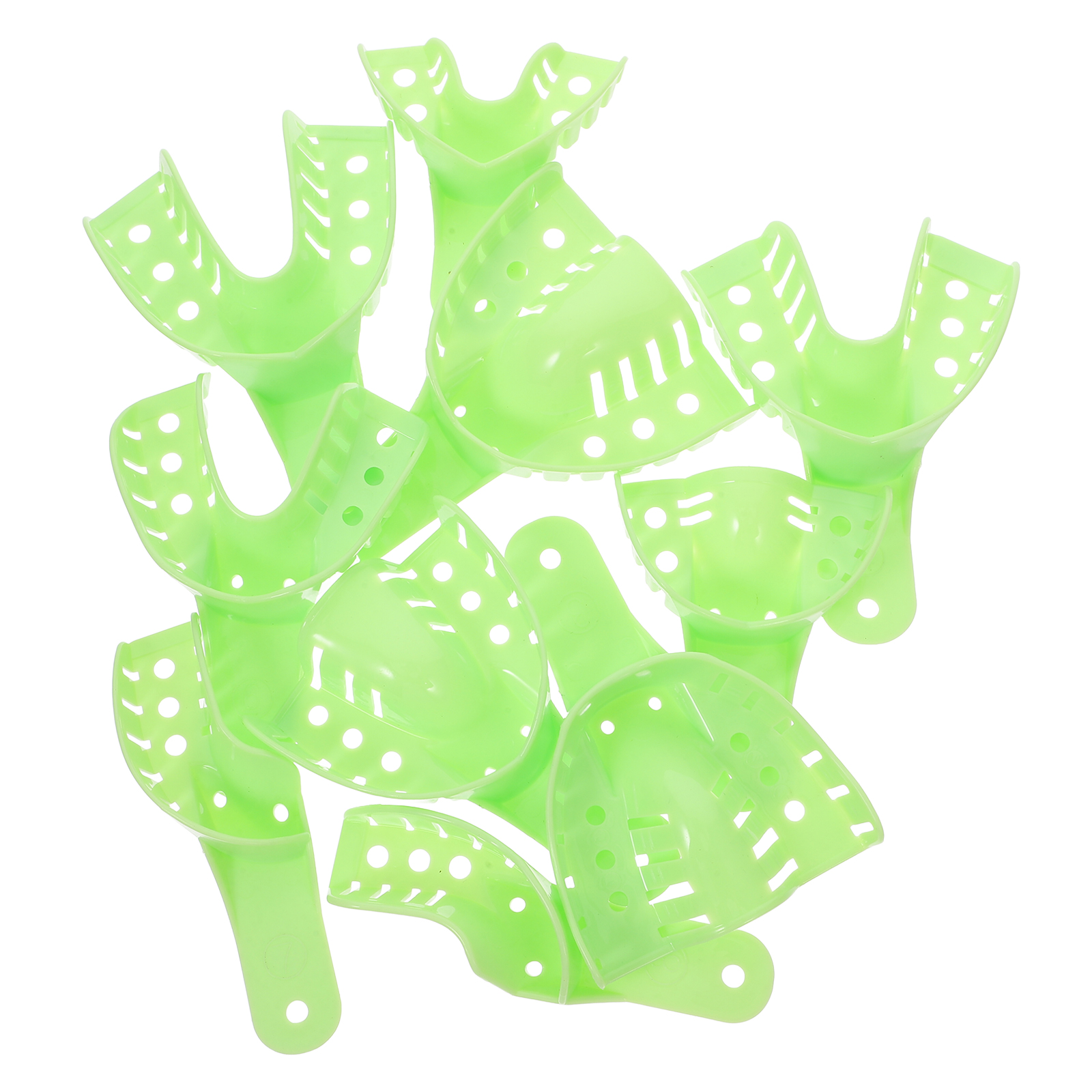 YIHONGMU 10PCS Small Medium Large Perforated Impression Trays Light Green